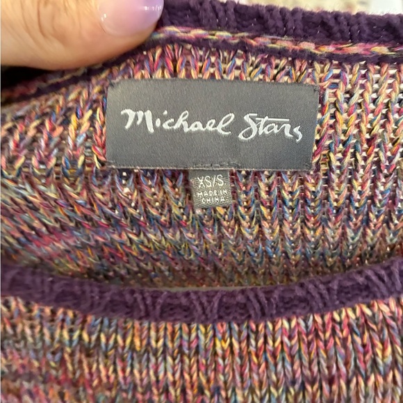 Michael Stars purple colorful knit sweater size XS/S - Picture 2 of 2